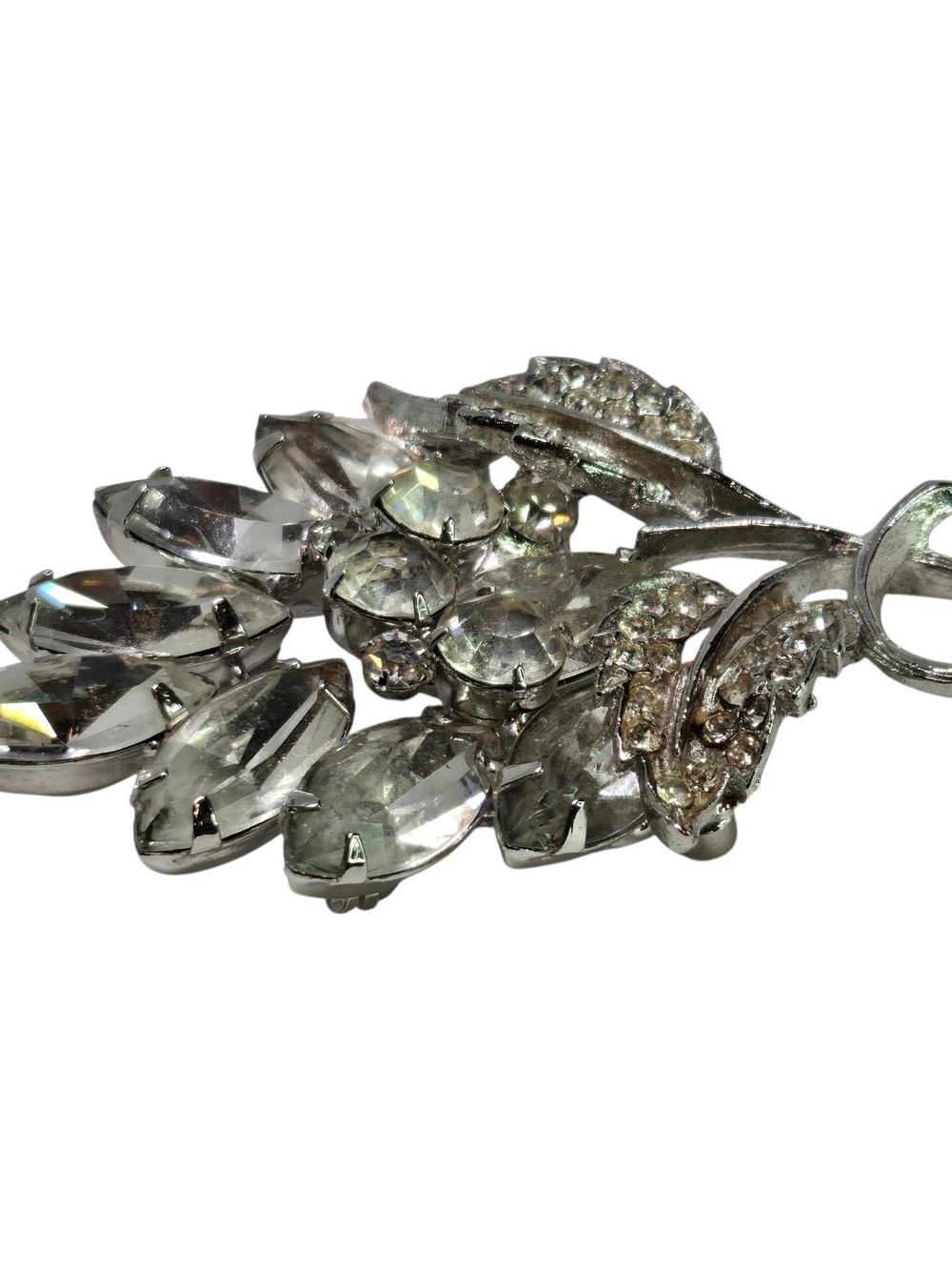 Albert Weiss Clear Austrian Crystal Floral Bouquet Brooch - Picture 3 of 7